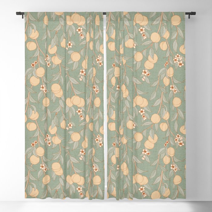 Vintage Peaches Fruit Tree Blackout Curtain