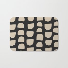 Modern Mudcloth Pattern - White on Black Bath Mat