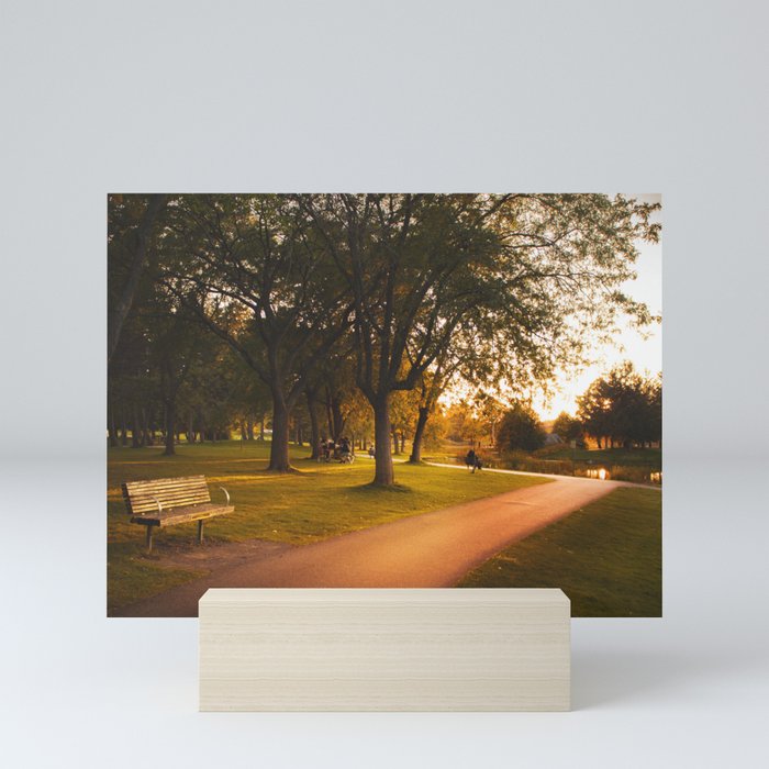 Park bench Mini Art Print