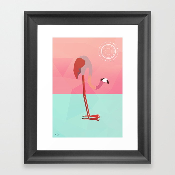 flamingo beautiful bird Framed Art Print