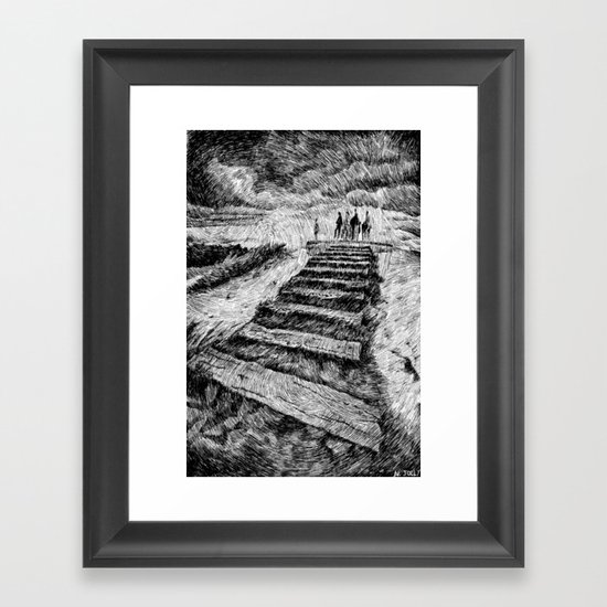 Drawing Black ink - Storm Framed Art Print