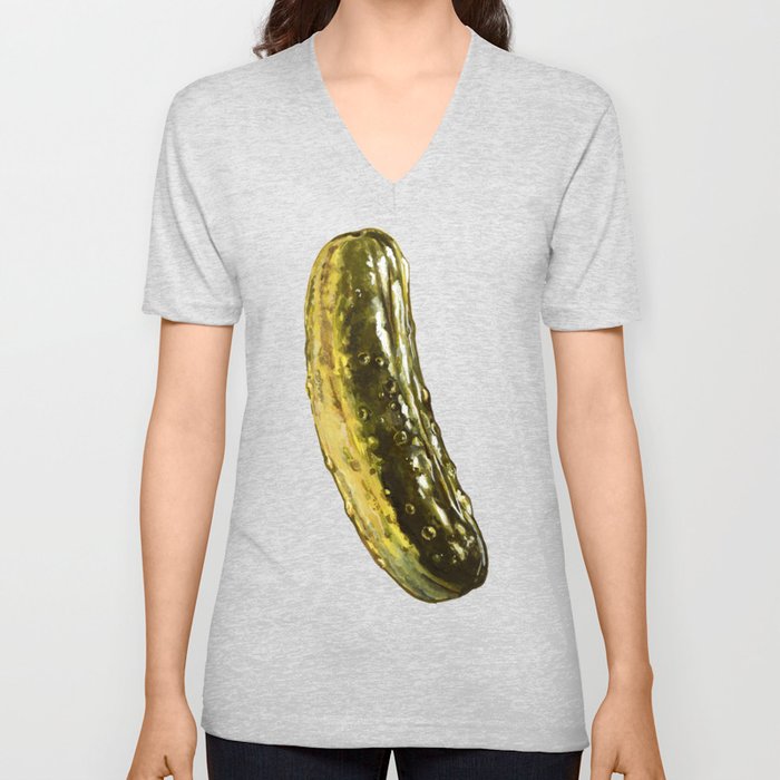 Pickle Pattern V Neck T Shirt
