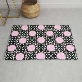 Geometric Pattern - Pink & Light Blue Rug