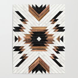 Urban Tribal Pattern No.5 - Aztec - Concrete and Wood Poster