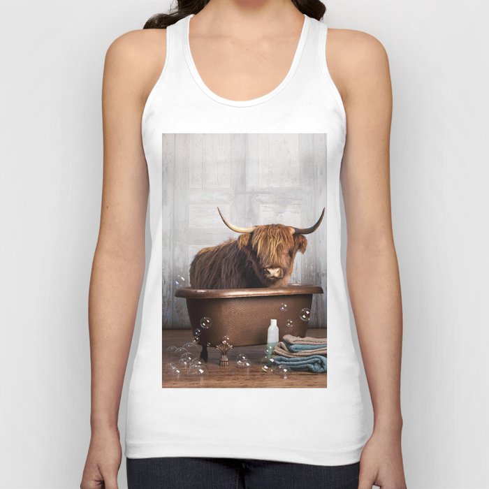 Highland Cow in the Tub Tank Top