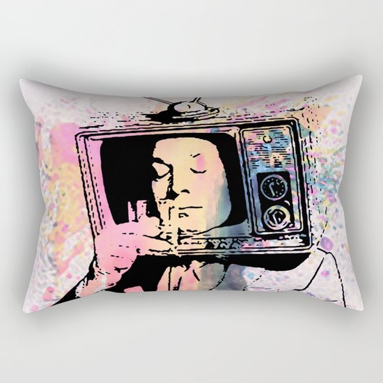 tv man Rectangular Pillow