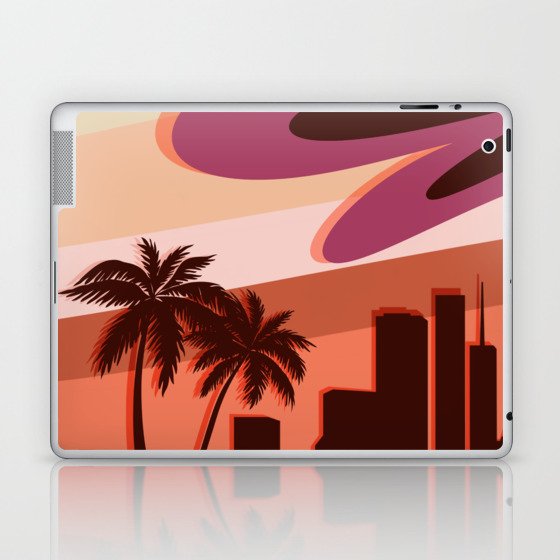 Retro Sunset LA theme Laptop & iPad Skin