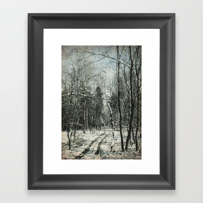 Vintage forest walk Framed Art Print