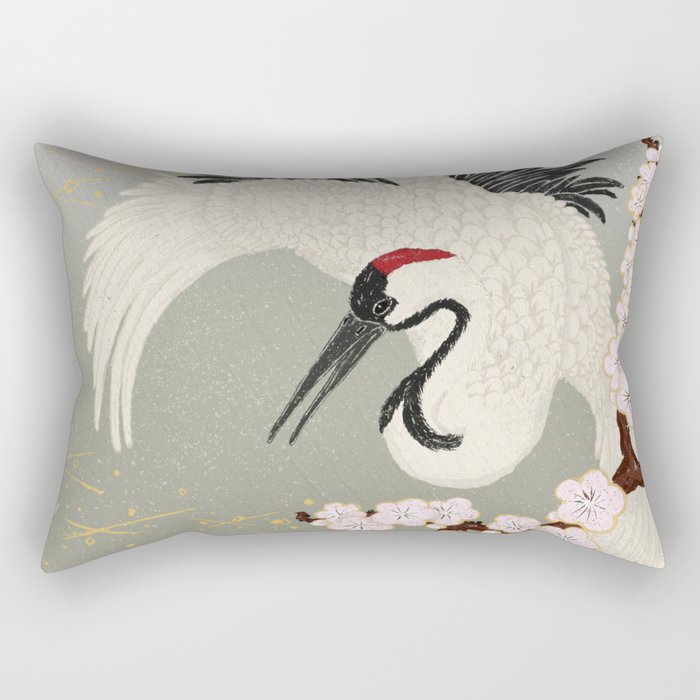 Japanese Crane Rectangular Pillow