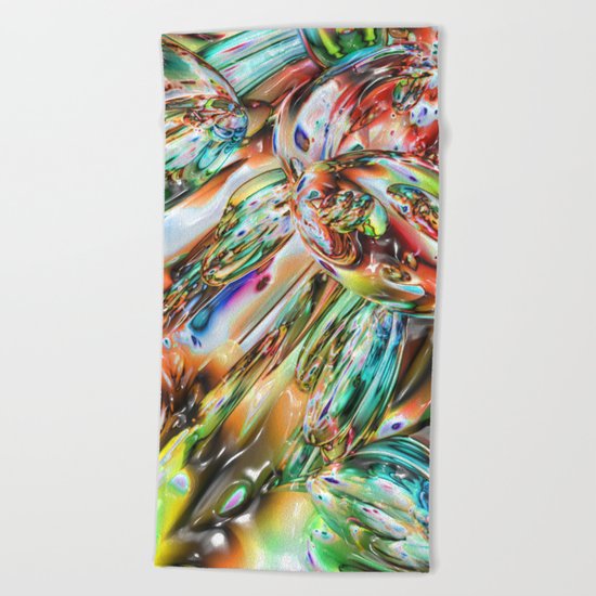 Colorful Melted Glass Beach Towel