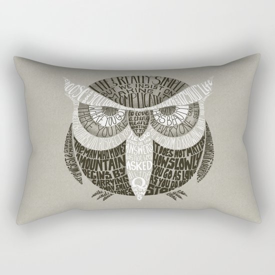 Wise Old Owl Says Rectangular Pillow