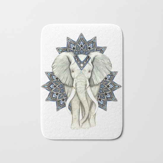 Zen Elephant Mandala Bath Mat