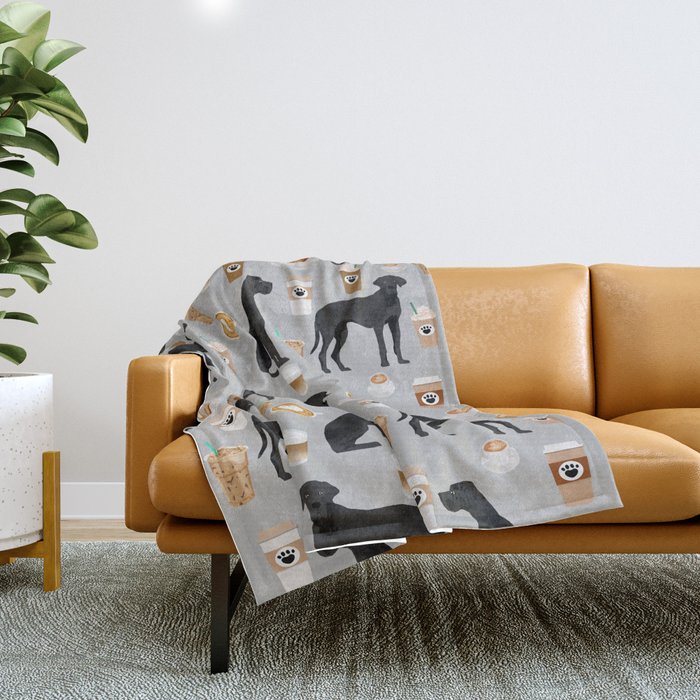 Great Dane coffee black coat color custom pet portrait dog art by