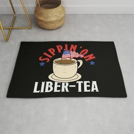 Sippin On Liber Tea Funny Area & Throw Rug