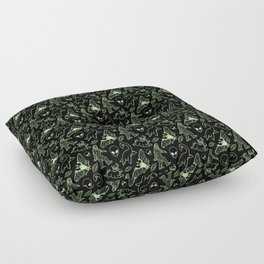 Cryptid Pattern: Green Lines Floor Pillow