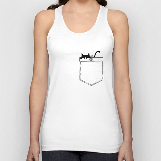 Pocket Cat Unisex Tank Top