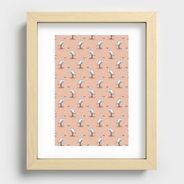 egrets - peach Recessed Framed Print