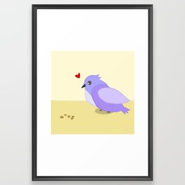 A little blue bird Framed Art Print