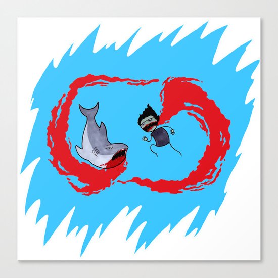 Zombie vs Shark! Canvas Print