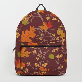 Fall Memories on Rust Backpack | Thanksgiving, Gold, Digital, Graphicdesign, Orange, Harvest, Acorns, Notecards, Phonecovers, Bittersweet 