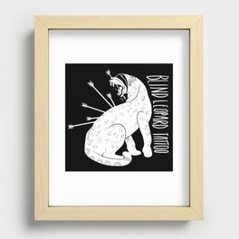 Blind Leopard Tattoo (white) Recessed Framed Print