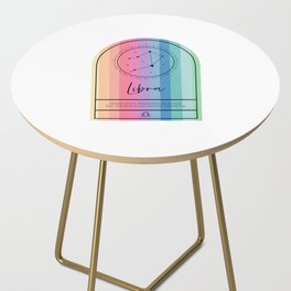 Libra Zodiac | Rainbow Stripe Side Table