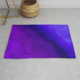 Deep Dark Abyss - Ultra Violet Ombre Abstract Rug | Oil, Royalblue, Minimal, Purplepattern, Navy, Ultravioletpantone, Purplepainting, Royalpurple, Painting, Pantone 