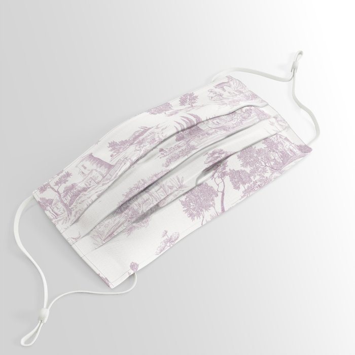 Toile de Jouy Vintage French Soft Lilac Blush Pastoral Pattern Face