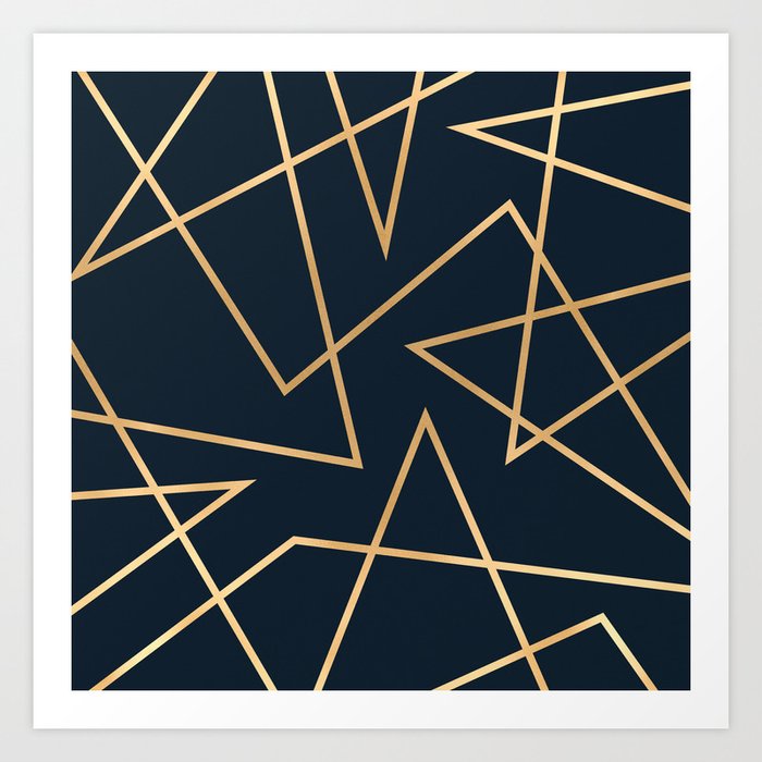 Navy & Gold Abstract Art Print by BlueBanana Society6