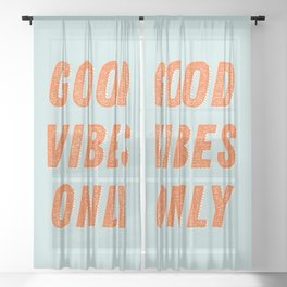 Good Vibes | Aqua and Orange Sheer Curtain