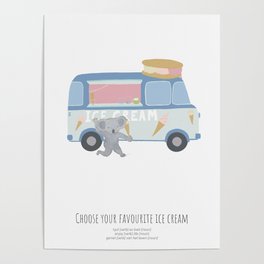 Koala Charlotte Ice cream van Poster