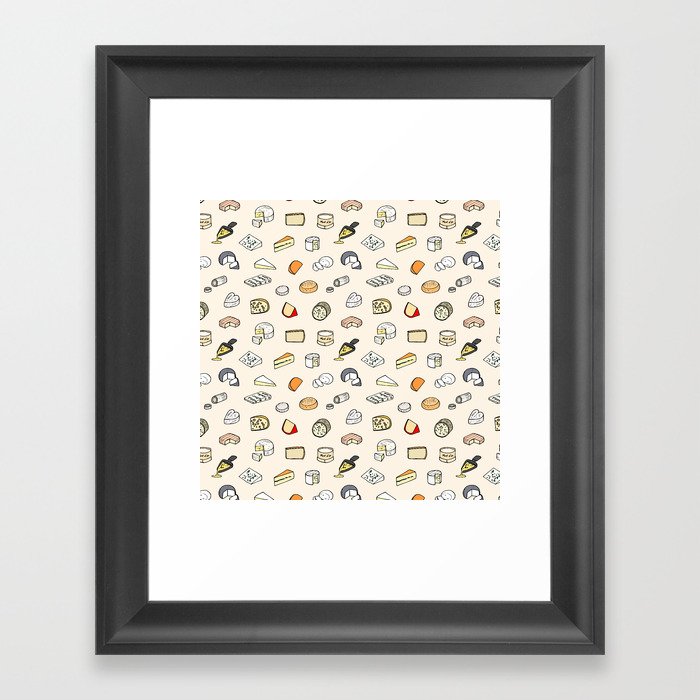 Cheese pattern Framed Art Print
