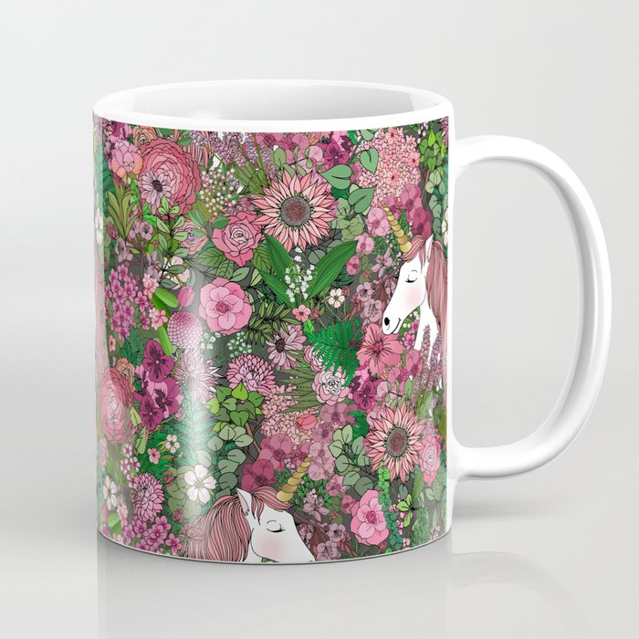 Unicorns in a Rose Colored Garden  Coffee Mug