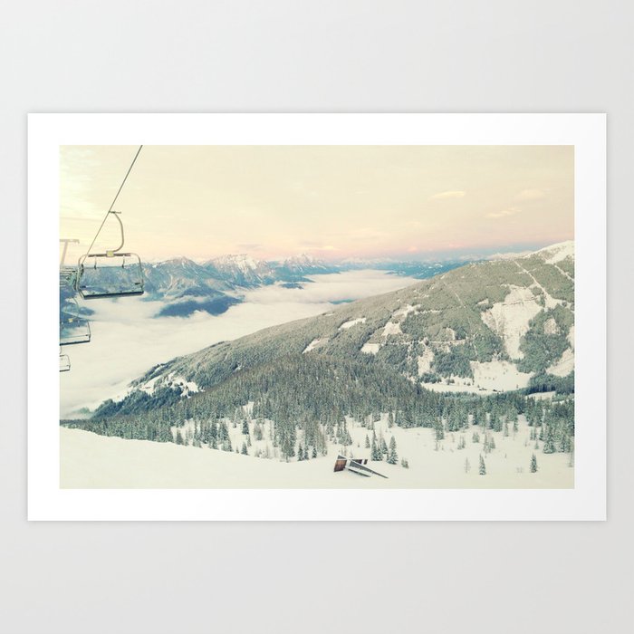 Skii Lift Art Print