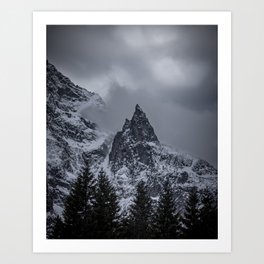 The Monk - mountains, artwork, landscape, moody, alps, nature, photography Art Print