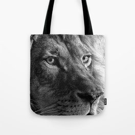 Themba the Lion (Black and White Version) Tote Bag