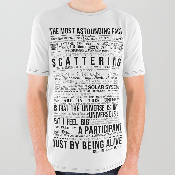 Neil DeGrasse Tyson Science Manifesto All Over Graphic Tee