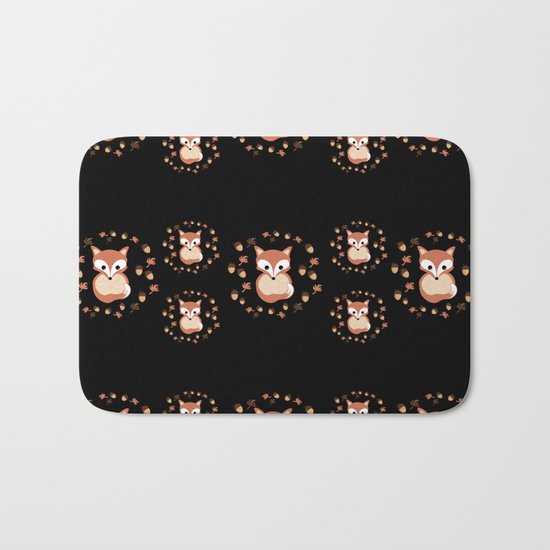 foxes in autumn. Pattern. Bath Mat