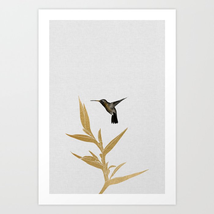 Hummingbird & Flower II Kunstdrucke | Gemälde, Digital, Aquarell, Acrylic, Abstrakt, Vintage, Minimalism, Animals, Liebe, Hummingbird