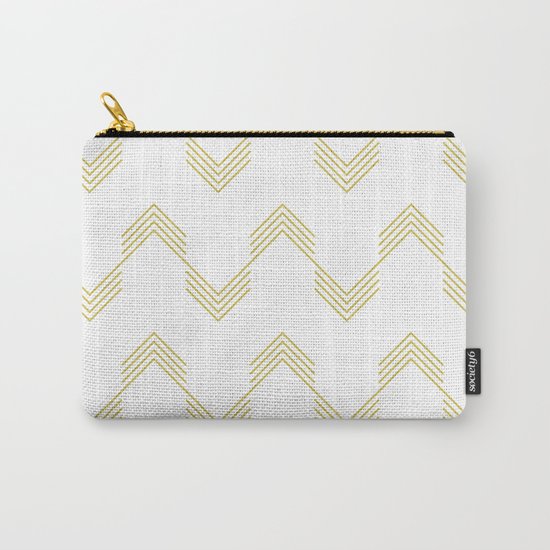 Simply Deconstructed Chevron Mod Yellow on White Carry-All Pouch
