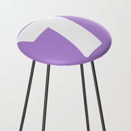 7 (White & Lavender Number) Counter Stool
