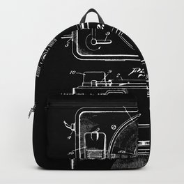 Turntable Patent - White on Black Backpack