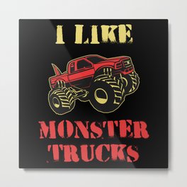Monster Truck Car Kids Gift Idea Metal Print