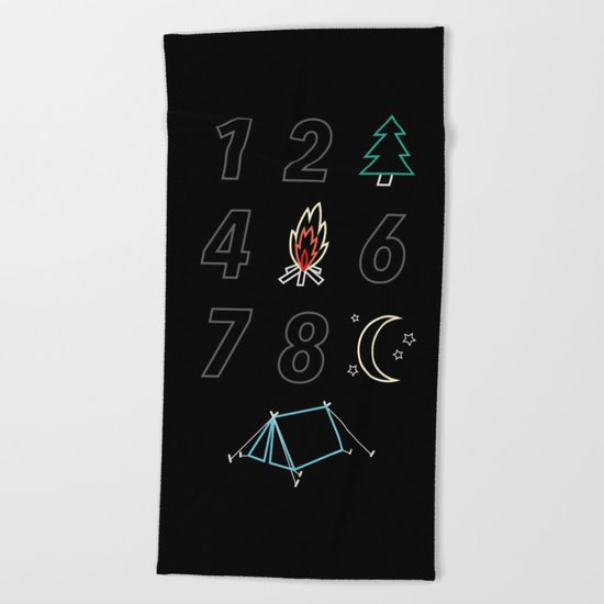1 2 tree 4 fire 6 7 8 night tent Beach Towel