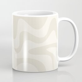 Liquid Swirl Contemporary Abstract Pattern in Barely-There Pale Beige and Light Cream  Coffee Mug