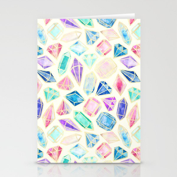 Watercolor Gems Intense Stationery Cards