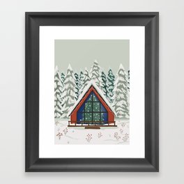 Winter Cabin Framed Art Print