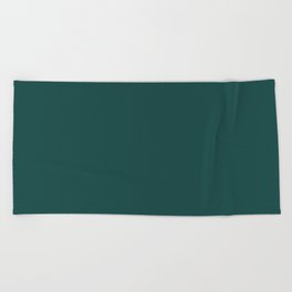 Dark Green Solid Color Pantone Forest Biome 19-5230 TCX Shades of Blue-green Hues Beach Towel