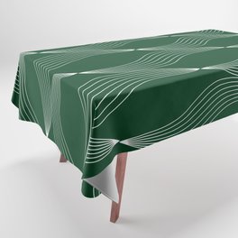 Decorative, Christmas Pattern, Green and White Tablecloth