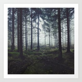 Through The Trees // Fog Forest Home Art Print